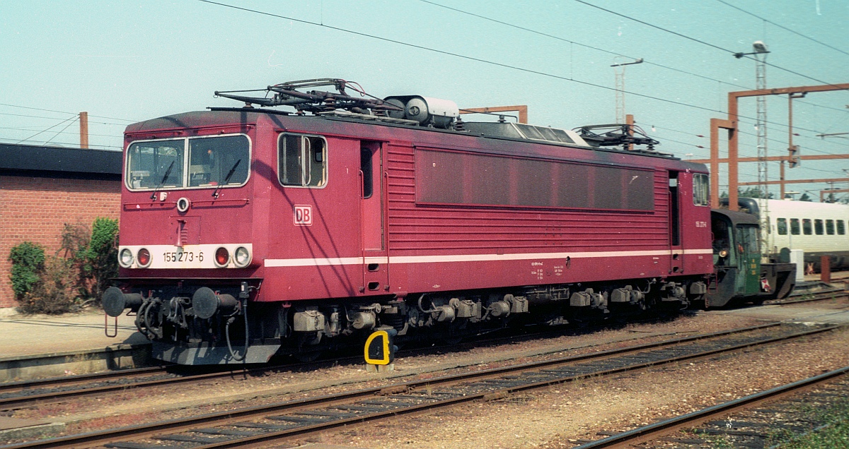 DB 155 273-6 (schwarze Zahl auf weißem Balken) , Pattburg/DK, 05.06.1997  M.S/D.S