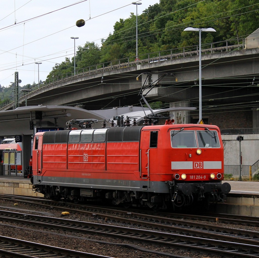 DB 181 204-9 brachte einen IC nach Koblenz und nachdem eine 101 mit diesem abgefahren war fuhr sie zur Abstellung. 16.09.2013