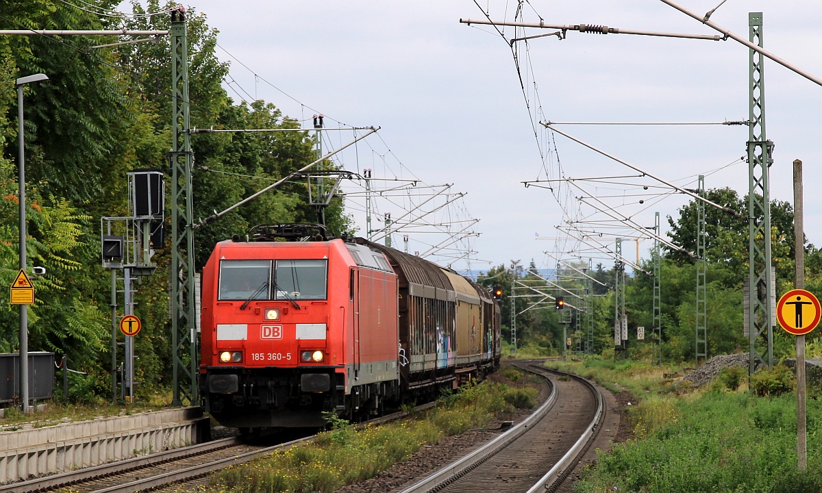 DB 185 360-5 mit H-Wagen Zug. Geisenheim 16.09.2021