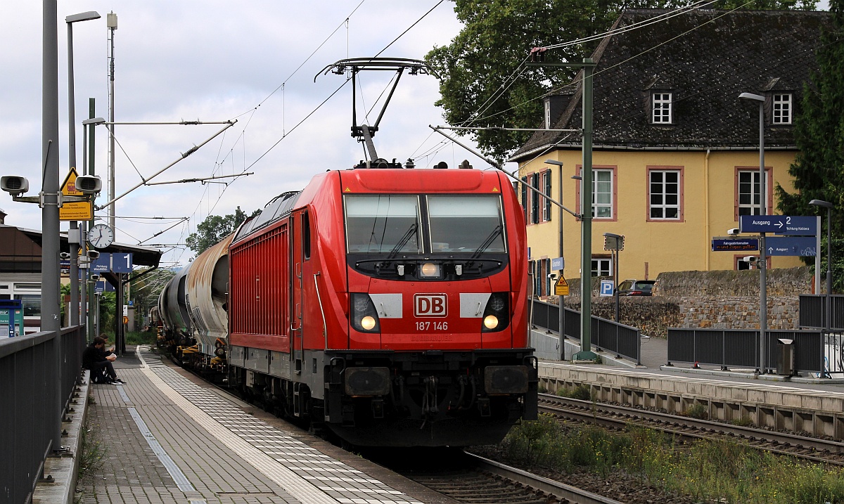 DB 187 146 mit Mischer. Geisenheim 16.09.2021