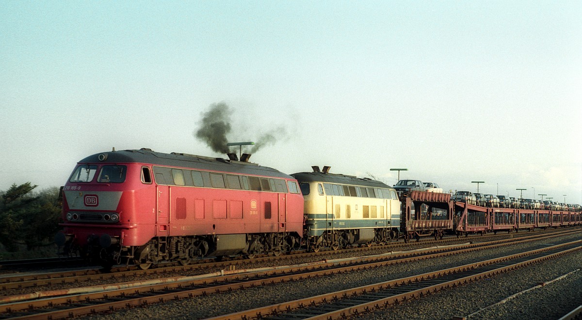 DB 218 165 + 155 Niebüll 27.03.1993