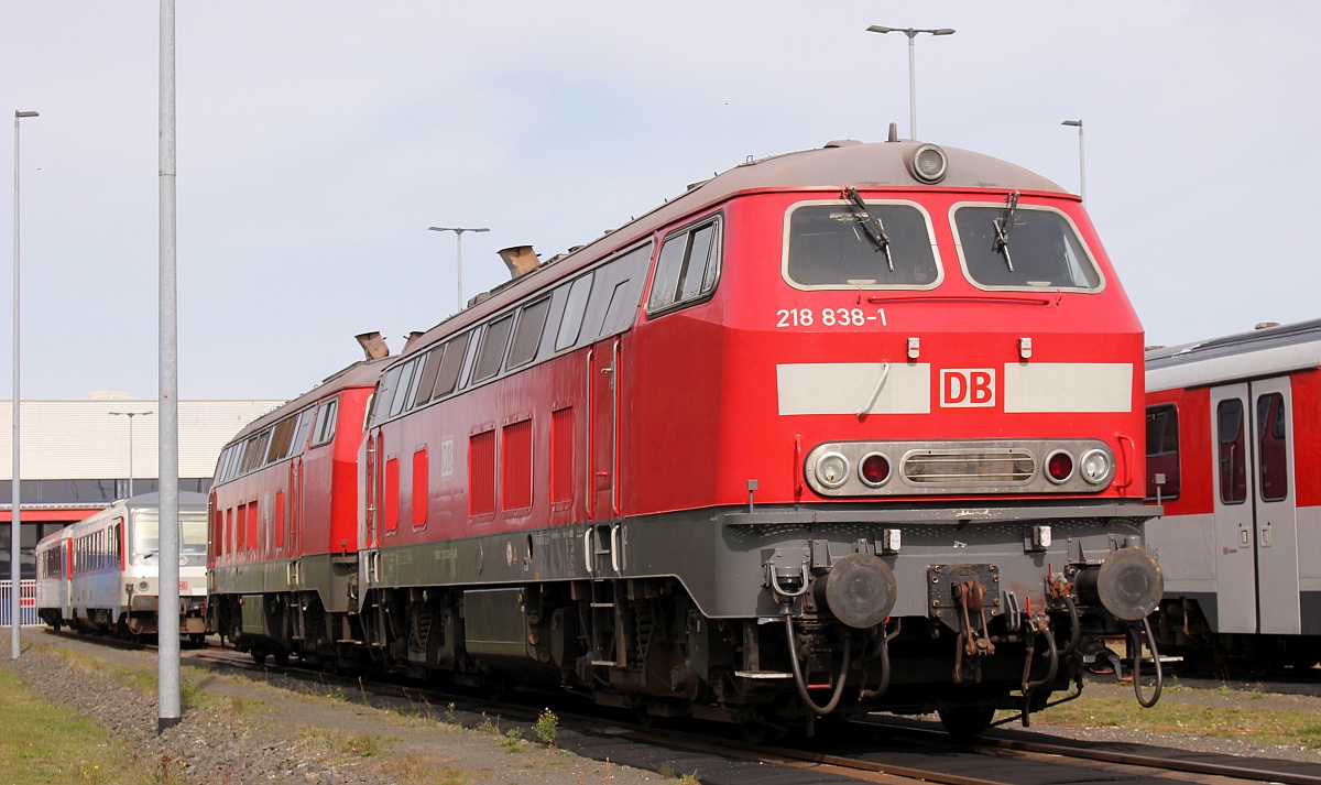 DB 218 838-1(ex 218 373, REV(HB X/08.12.14) im Bw Niebüll 19.09.2020