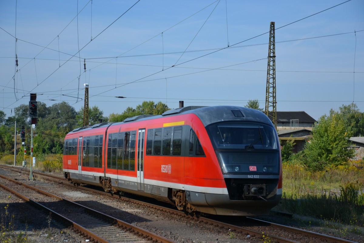 DB 642 632 als Reservefahrzeug wegen dem Freyburger Winzerfest, am 07.09.2013 abgestellt in Naumburg Hbf. (Foto: Roberto Franke) 