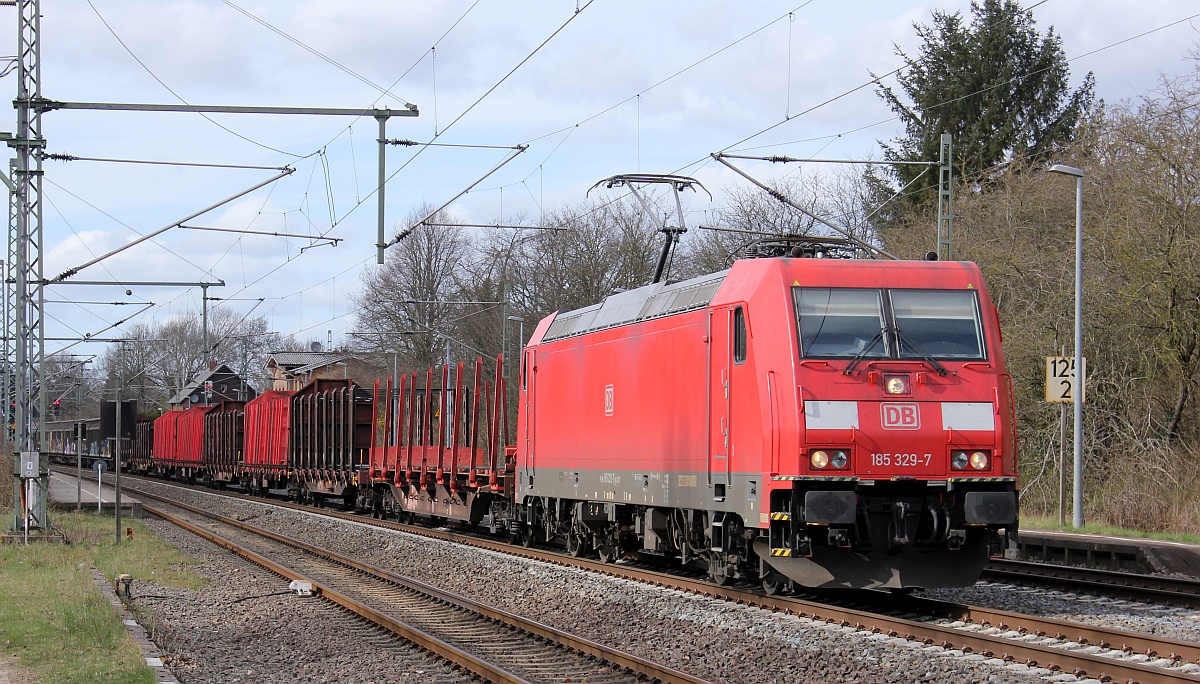DBCSC 185 329-7 mit Gz gen Hamburg. Owschlag 10.04.2021