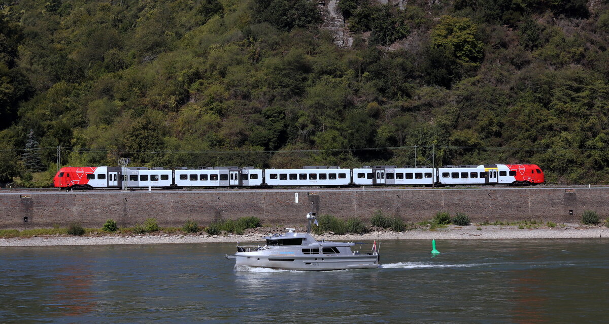 DB/SÜWEX 429 105/605 als RE 2 auf dem Weg nach Frankfurt. Kestert 11.08.2025
