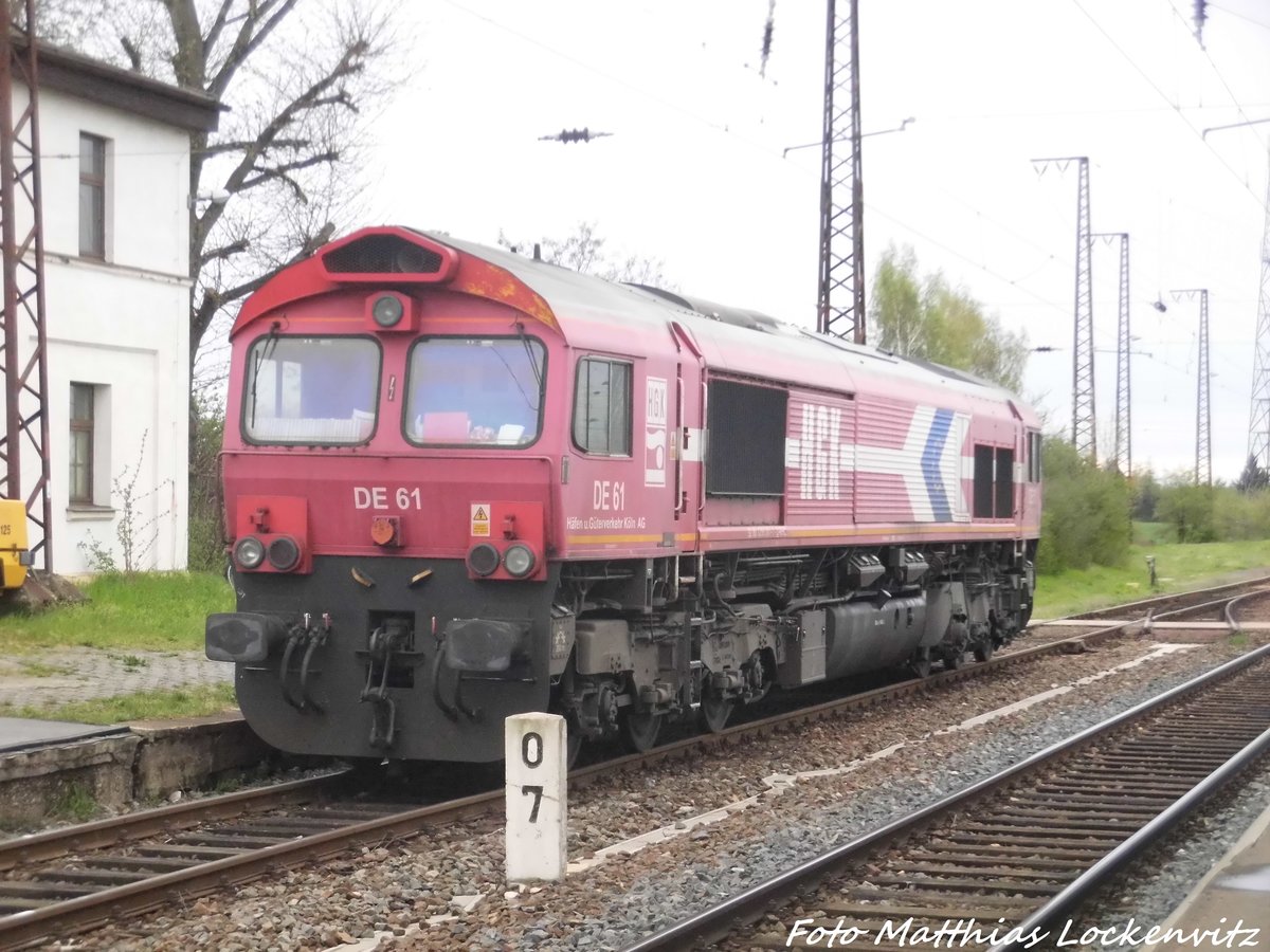 DE61 de HGK abgestellt im Bahnhof Grokorbetha am 16.4.16