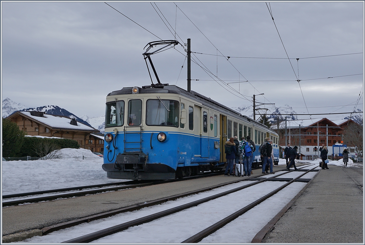 Der ABDe 8/8 4002 VAUD in Schönried.
10.01.2018