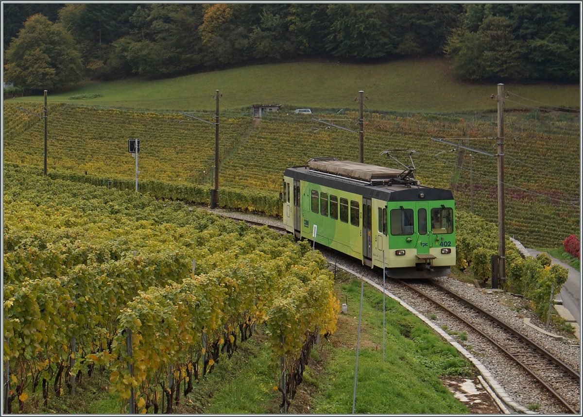 Der ASD BDe 4/4 402 als Regionazuug 428 auf dem Weg nach Les Diablerets.
14. Okt. 2015