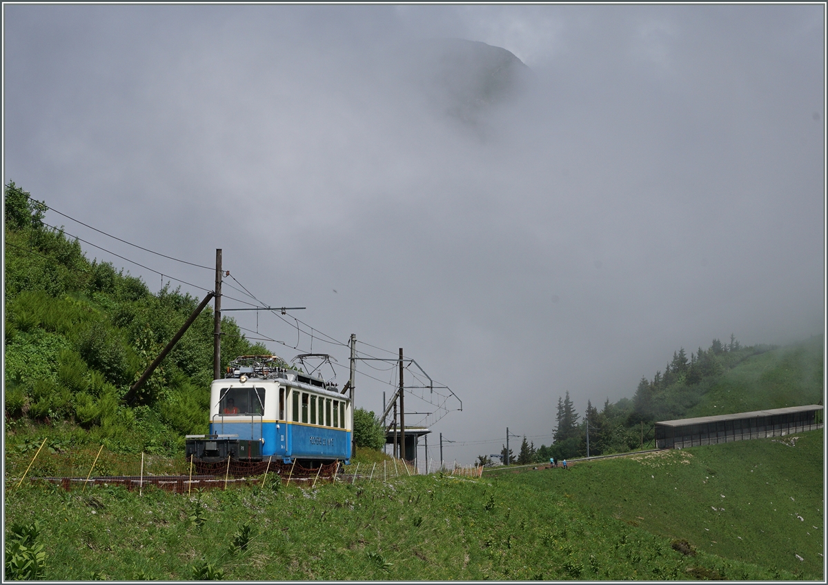 Der Bhe 2/4 203 zwischen Jaman und La Perche.
3. Juli 2016