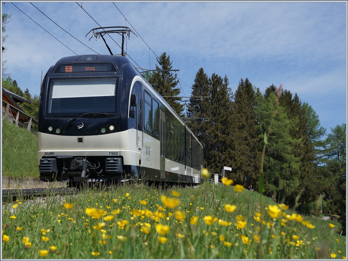 Der CEV MVR ABeh 2/6 7502 wartet in Lally auf die Rückfahrt nach Vevey.

8. Mai 2020