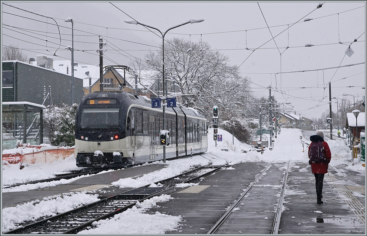 Der CEV MVR ABeh 2/6 7501 verlässt Blonay in Richtung Les Pléiades. 

25. Jan. 2021