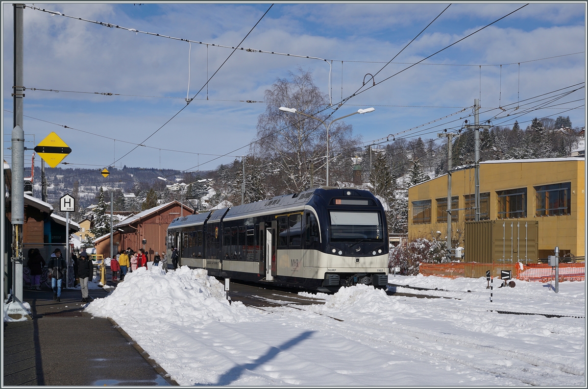 Der CEV MVR SURF ABeh 2/6 7502  Blonay  ist in Blonay angekommen und wird in Kürze in Richtung Les Pléiades weiterfahren. 

25. Jan. 2021