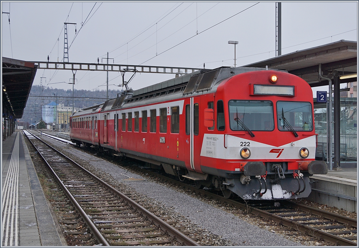 Der CJ RBDe 4/4 I / Bt 992 in Porrentruy.
11. Jan. 2019