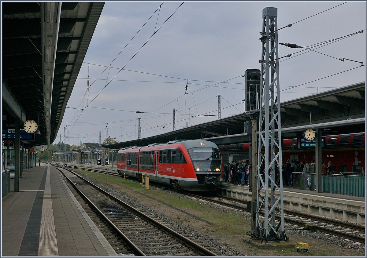 Der DB 642 052 als RB 12 nach Graal Müritz in Rostock. 

28. Sept. 2017