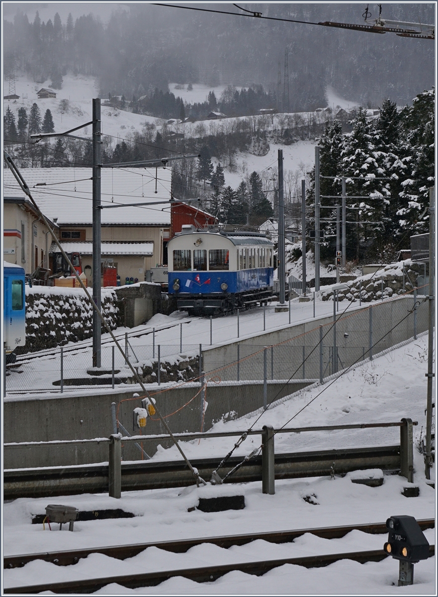 Der historische Rigi-Bahn Triebwagen Beh 2/4 N° 7 in Arth Goldau.
5. Jan. 2017