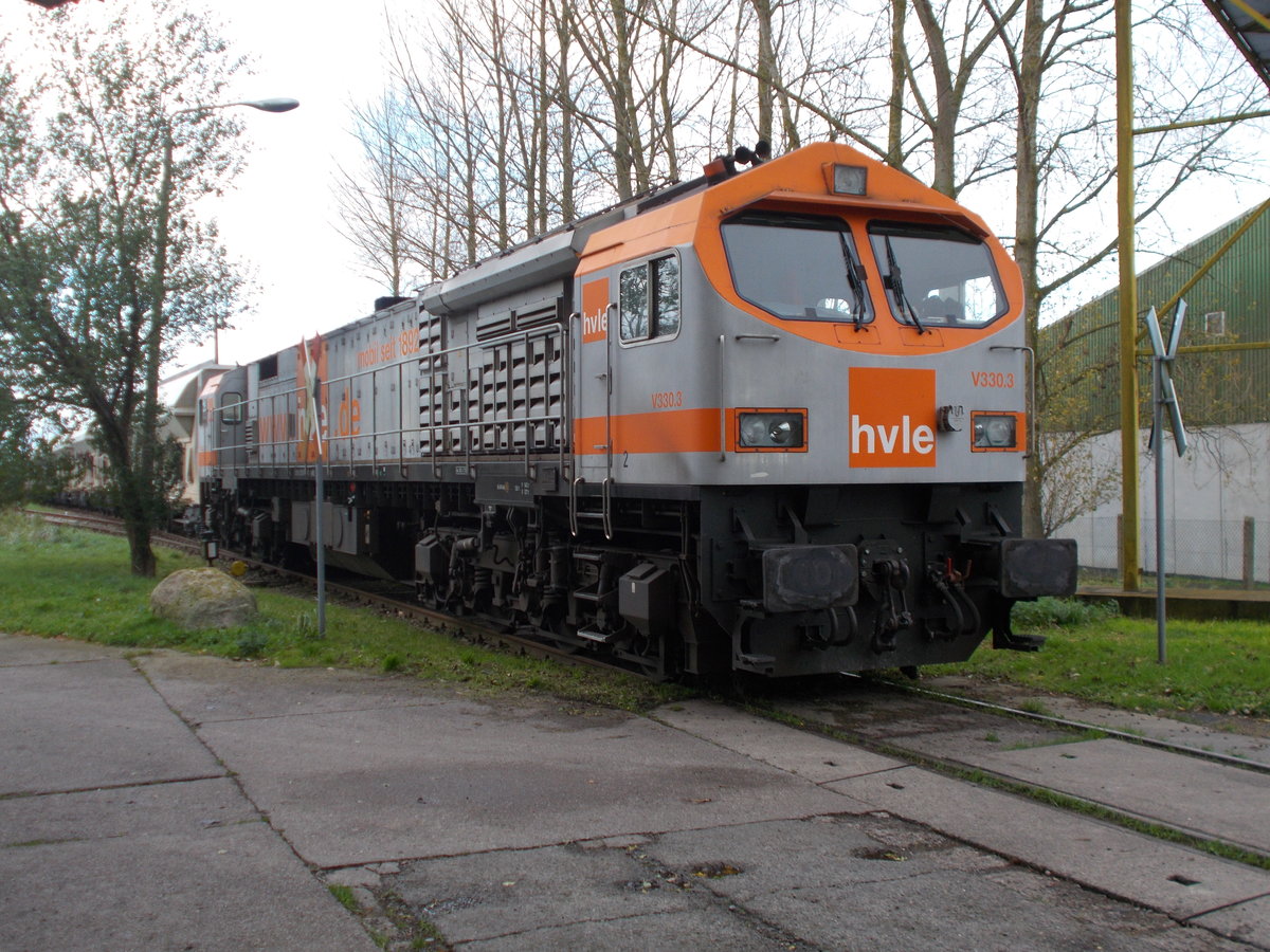 Der Hvle Tiger V330.3,am 27.Oktober 2017,im Grimmener Anschlu Schtzenplatz.