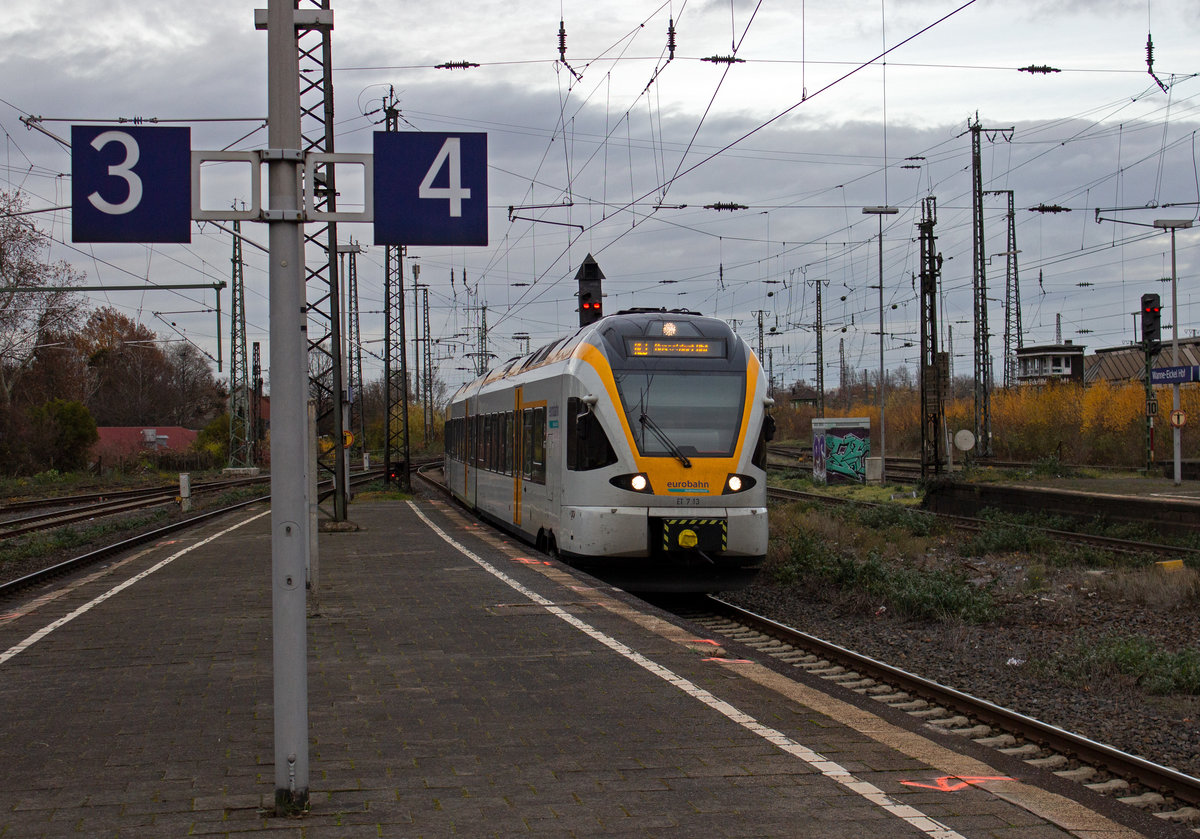 Der keolis-FLIRT et 7.13 erreicht am 01.12.18 Wanne-Eickel.