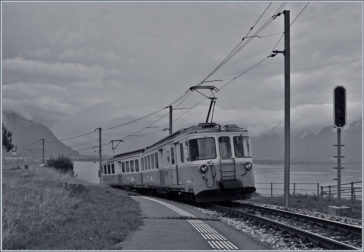 Der MOB ABDe 8/8 4002 VAUD bei Châtelard VD. 

19. Aug. 2019