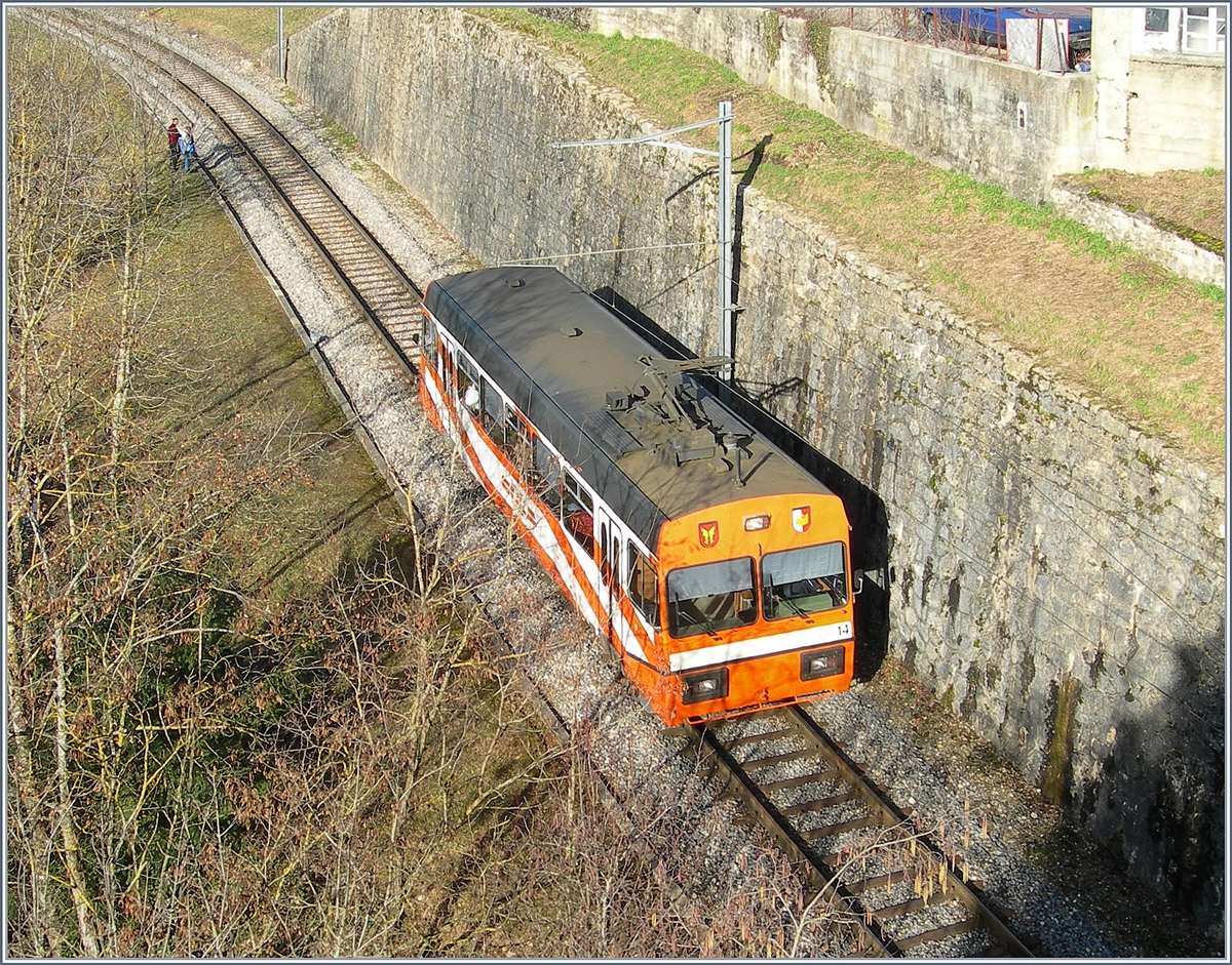 Der O-C Be 2/2 N° 14 zwischen St-Eloi und Orbe.
28. Jan. 2008