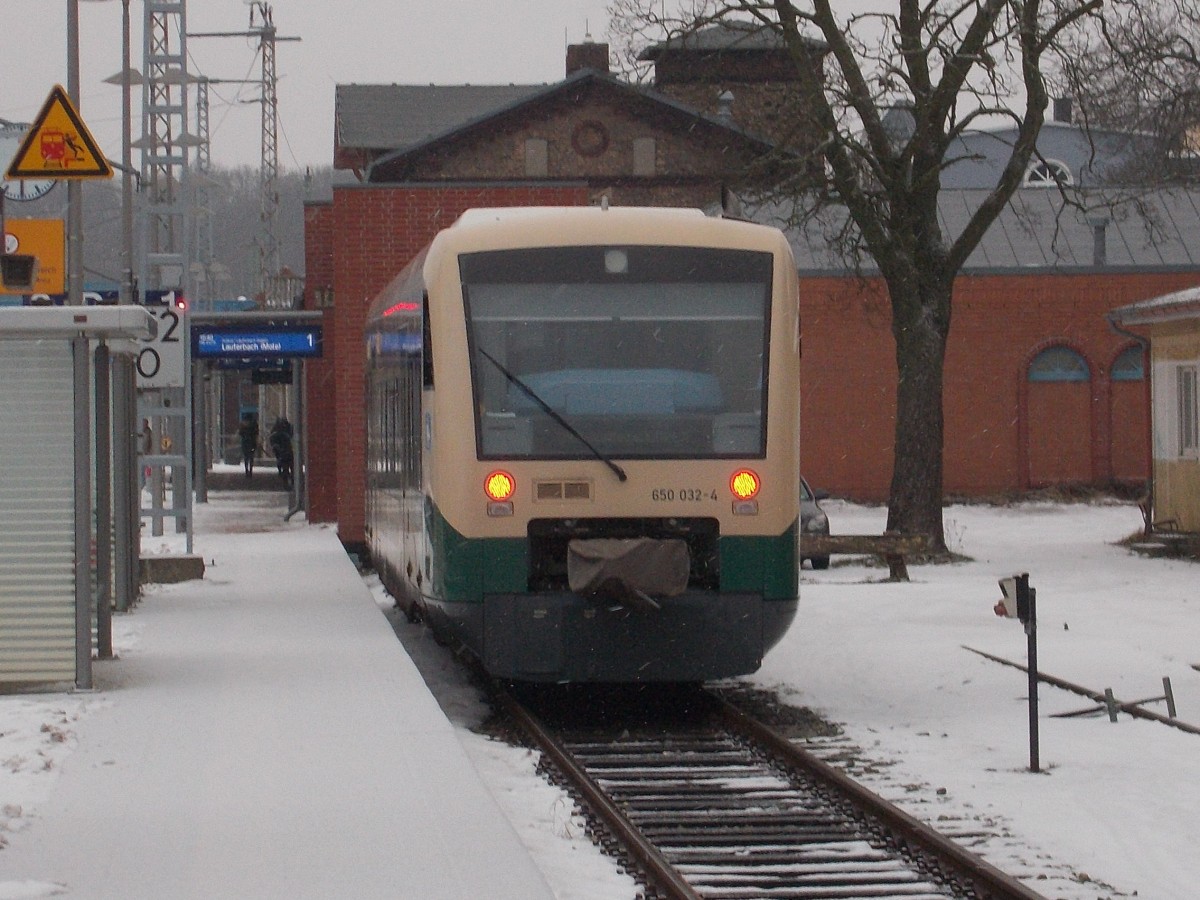 Der PRESS VT650 032-4,am 16.Januar 2016,in Bergen/Rügen.