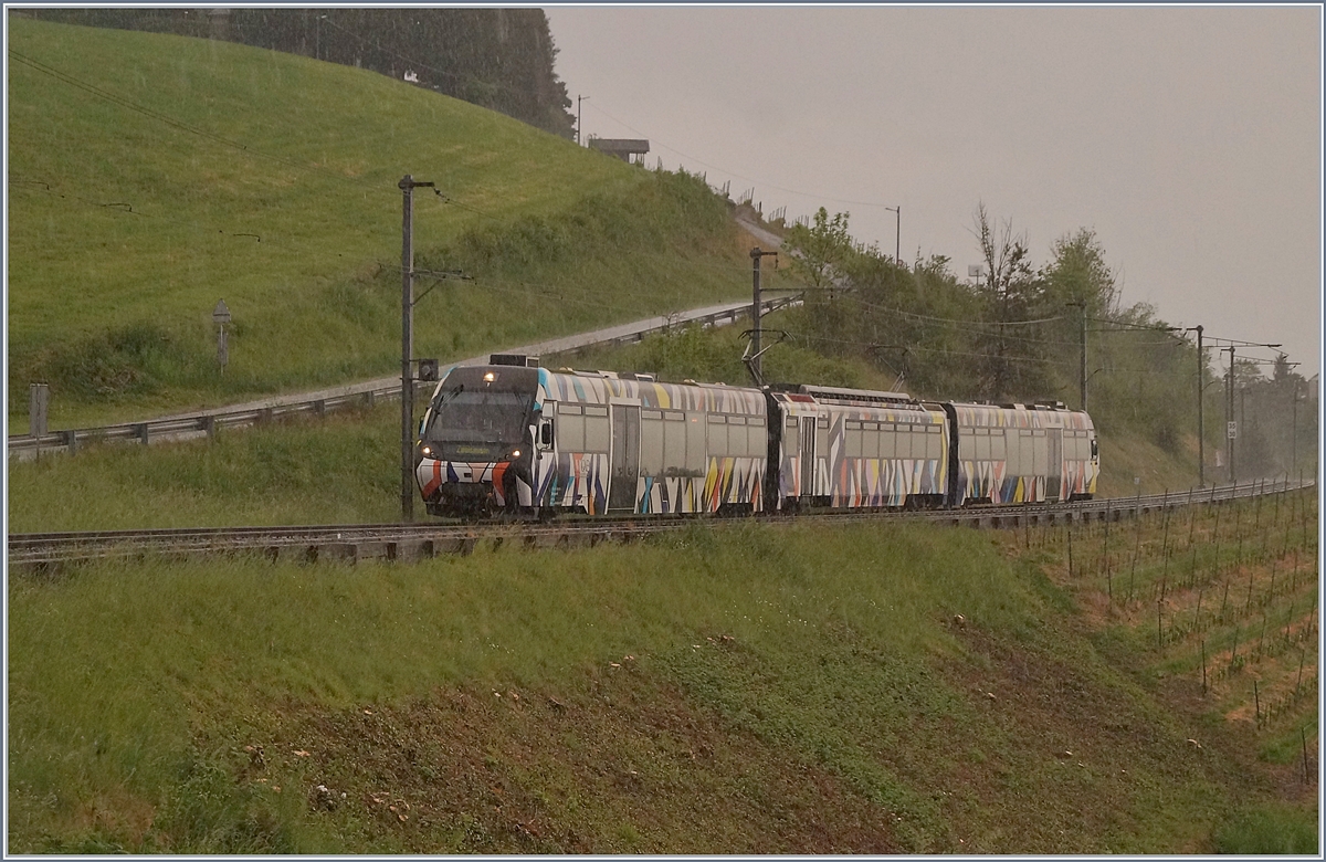 Der von Sarah Moris gestaltete Lenkerpendel  Monarch  auf dem Weg nach Zweisimmen bei Planchamp.

26. April 2020