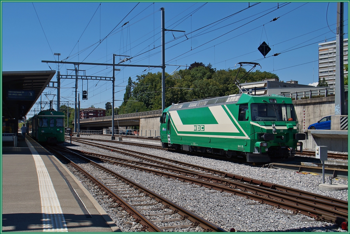 Die BAM Ge 4/4 22 in Morges.
21. Juli 2015