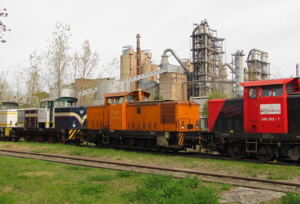 Die ehemalige ZPR Werklok Nr. 6 am 17.04.2014 abgestellt in Karsdorf. 