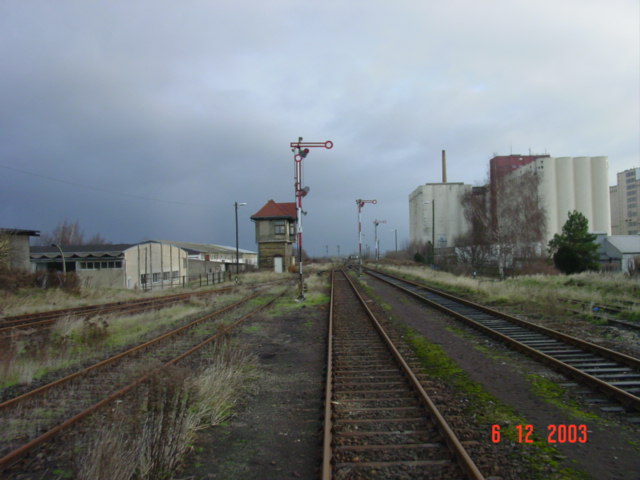 Die Gleisanlagen im Bahnhof Querfurt, am 06.12.2003. (Foto: Carsten Klinger)