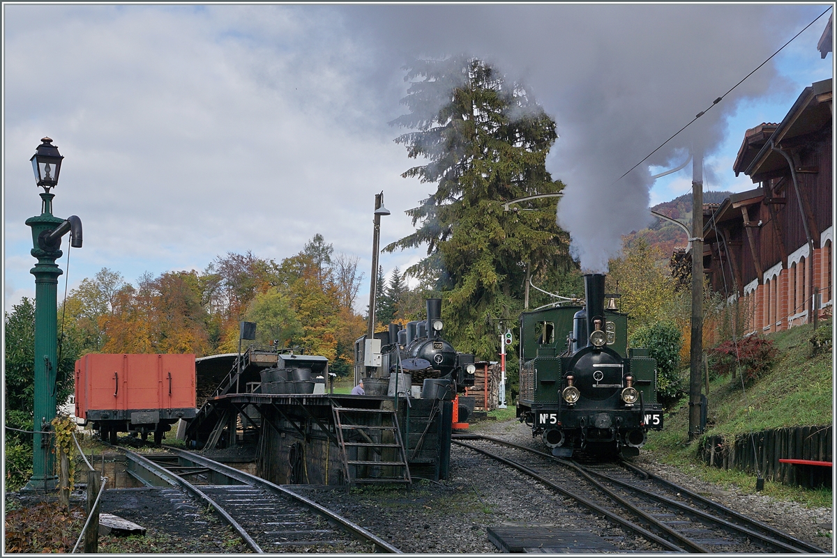 Die letzte Saison der Blonay Chamby Bahn verabschiedet sich mit viel Dampf - nun freue ich mich auf die bald startende 53 Saison... 

Die G 3/3 N° 5 dampft in Chaulin zu ihrem Zug. 

24. Okt. 2020