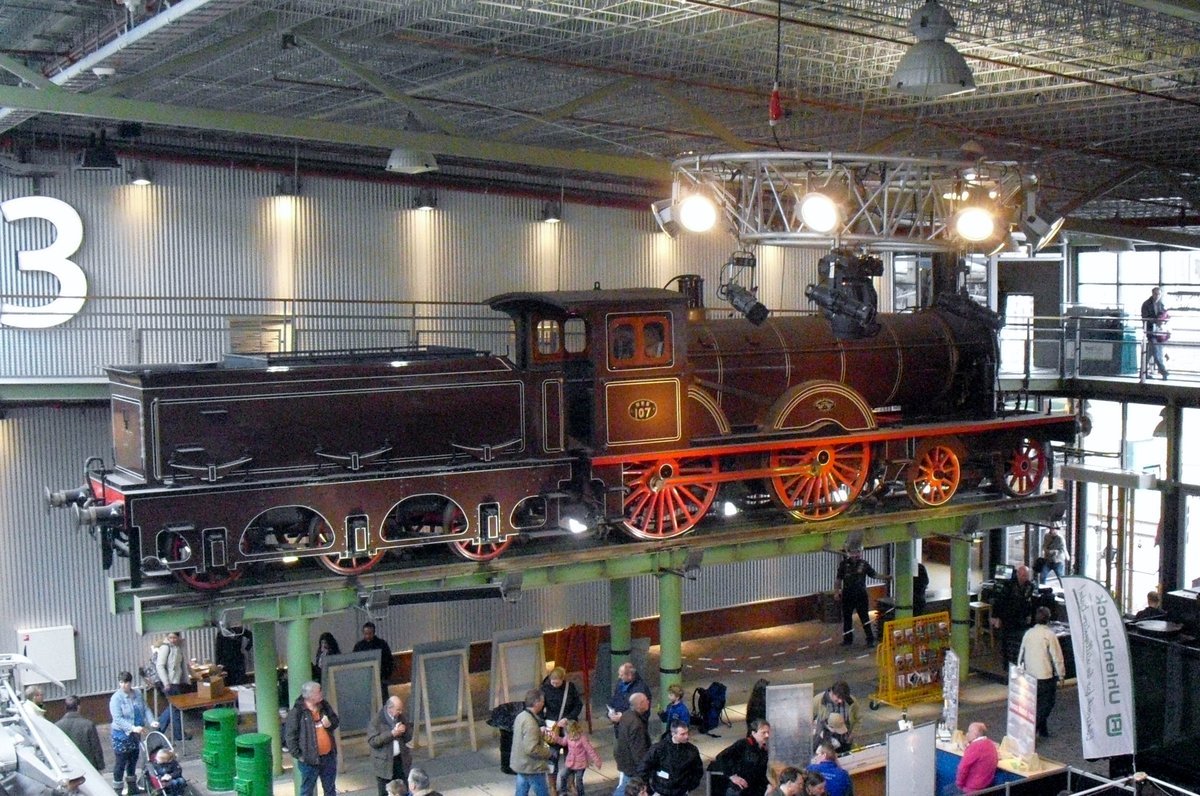 Die lteste originaler Dampflok in die Niederlnde ist 107 NESTOR, hier ins Eisenbahnmuseum in Utrecht am 12 Mrz 2012.