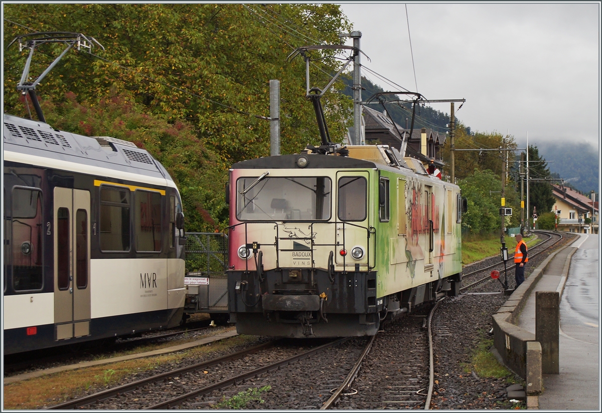 Die MOB GDe 4/4 6006 verlässt Blonay in Richtung Chamby. 

5. Okt. 2021