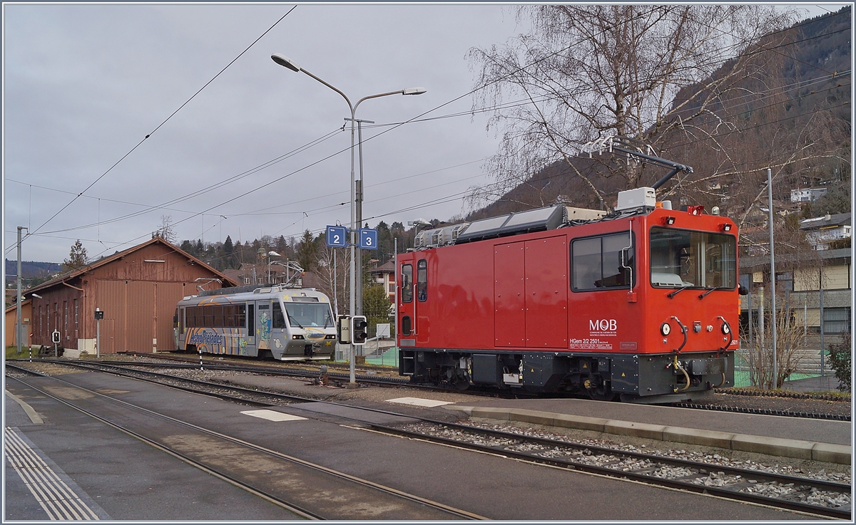 Die MOB HGem 2/2 2501 bei Testfahrten in Blonay. 

31. Jan. 2020