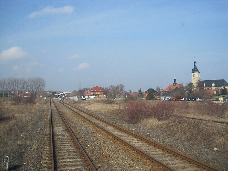 Die restlichen Gleisanlagen vom Bahnhof in Laucha am 16.03.2015. (Foto: Tobias D�pfner, www.bahnreiseberichte.de)