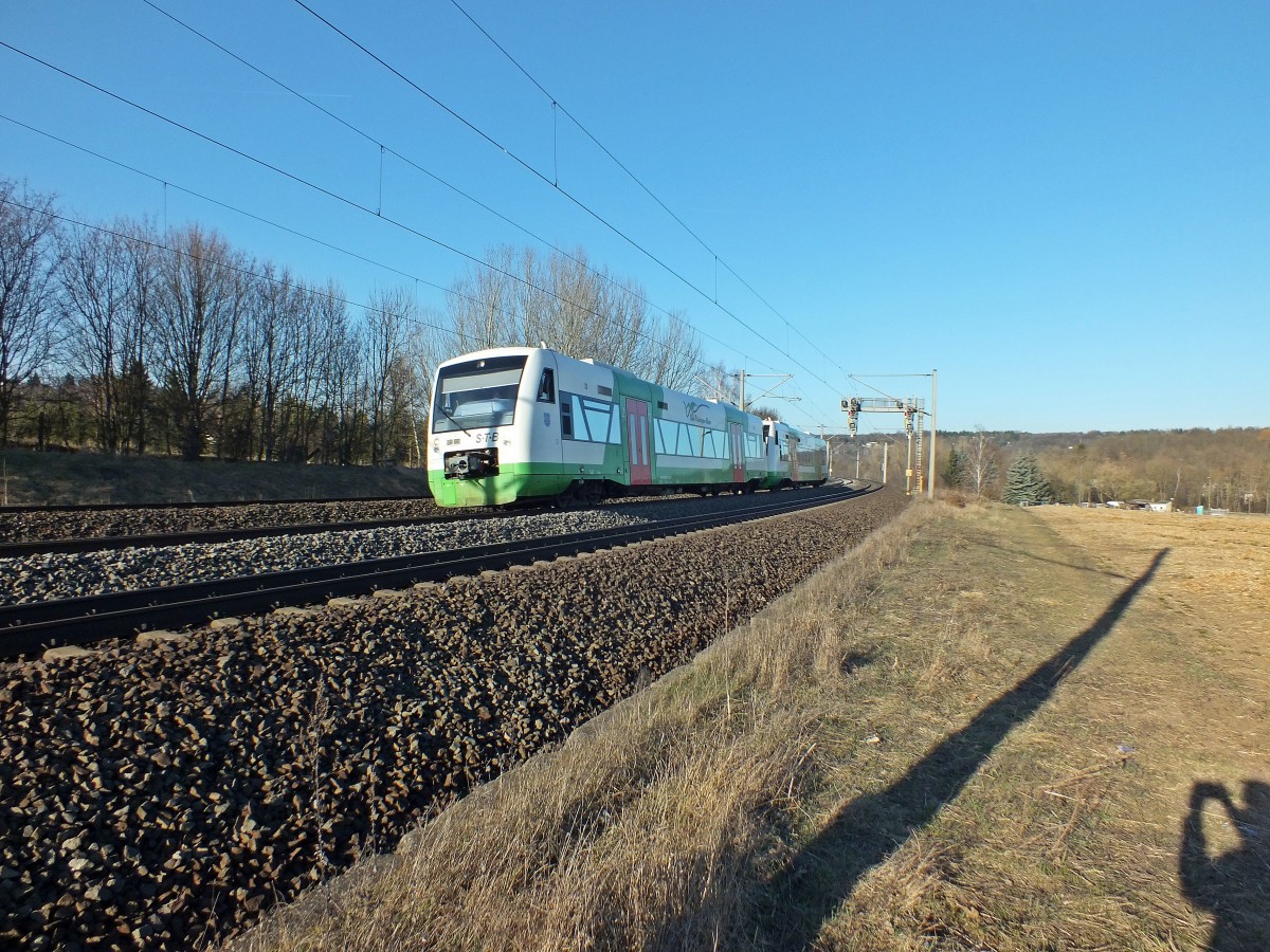 Die schon zuvor angetroffenen STB VT 127 und 113 kommen aus Erfurt zurck. 12.3.14 