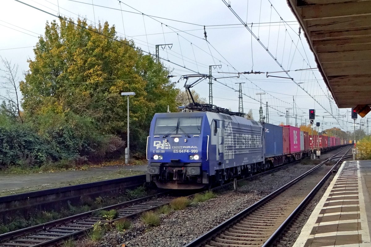 DistriRail 189 099 durcheilt Emmerich am `14 November 2019.