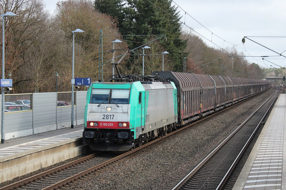 E 186 209 (NVR.-Nr. 91 88 7186 209-3 B-B) am 10.03.2017 in Lauenbrück.