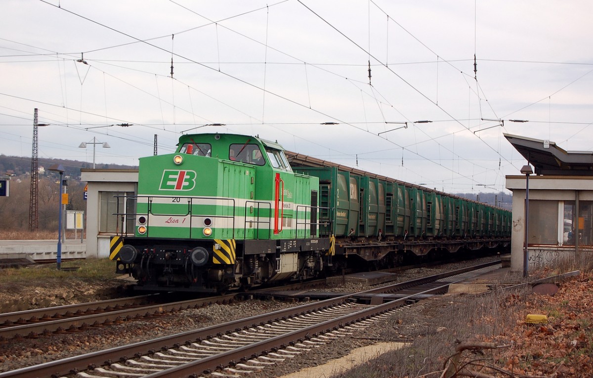 EB 20  Lisa 1  mit leeren M�llwagen von Gro�korbetha nach Ilmenau, am 21.02.2014 in Naumburg Hbf. (Foto: dampflok015)