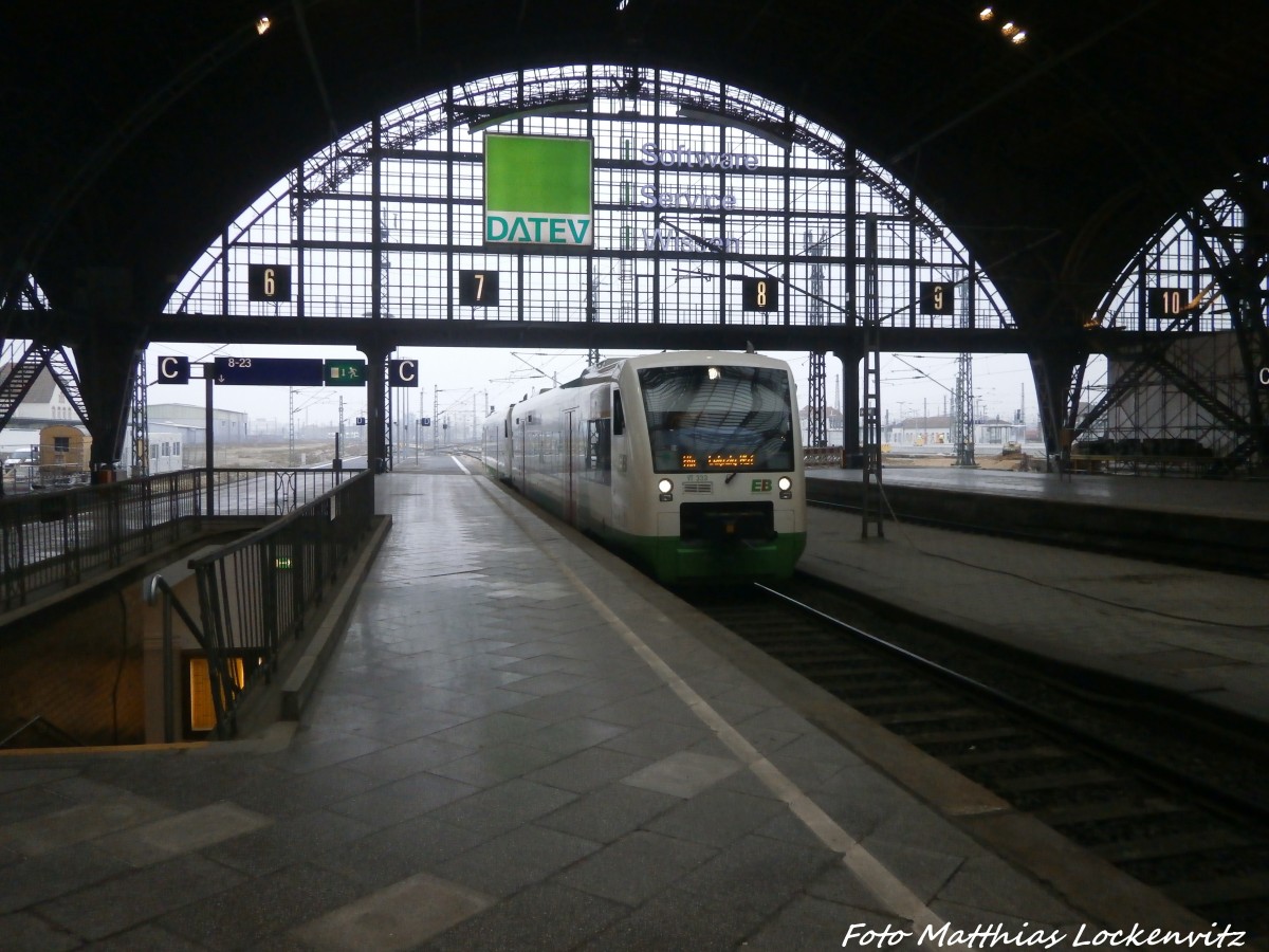 EB VT 333 beim einfahren in den Leipziger Hbf am 22.1.15