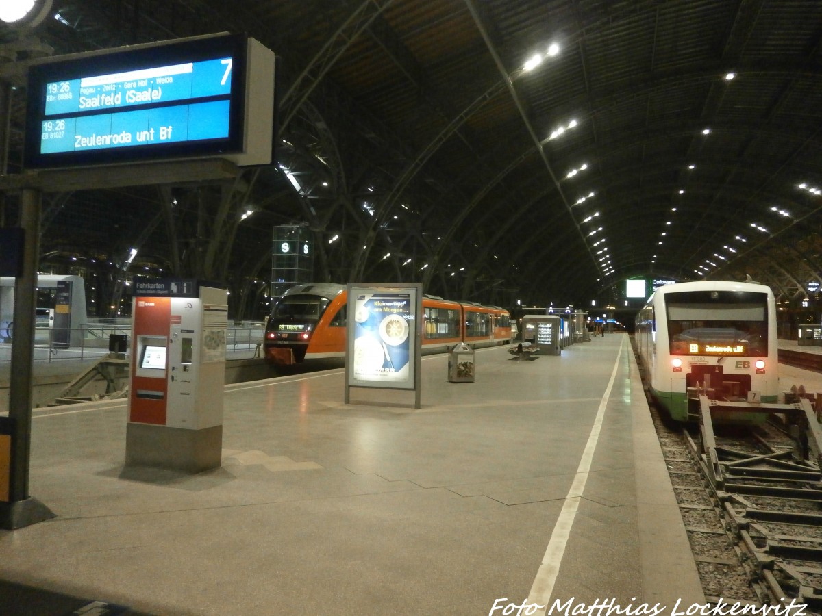 EB VT 336 & VT 303 mit ziel Saalefeld (Saale) / Zeulenroda im Leipziger Hbf am 10.2.15