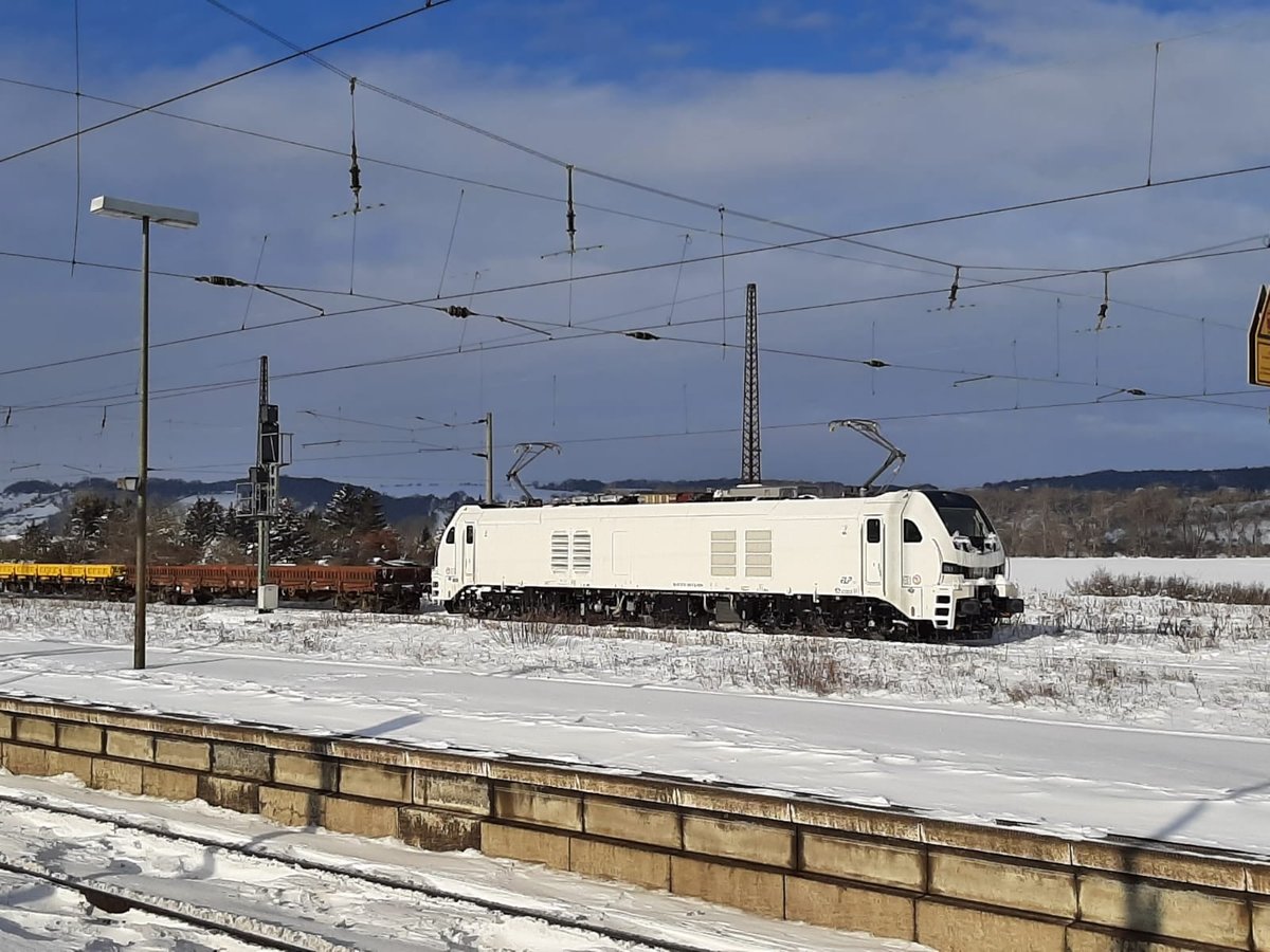EBS 159 220 am 11.02.2021 in Naumburg Hbf. Foto: Marco Zergiebel