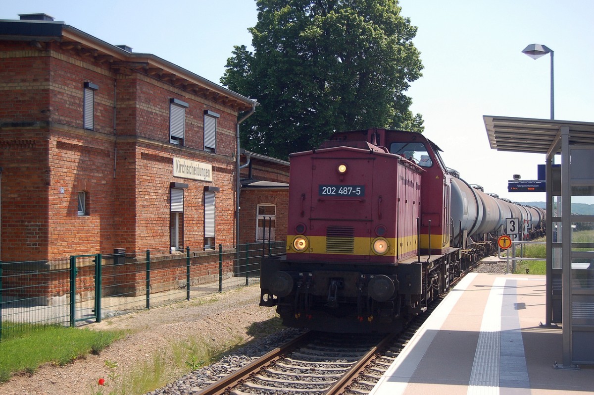 EBS 202 487-5 mit dem DGS 99751 von Gro�korbetha nach Karsdorf, am 22.05.2014 in Kirchscheidungen. (Foto: dampflok015)
