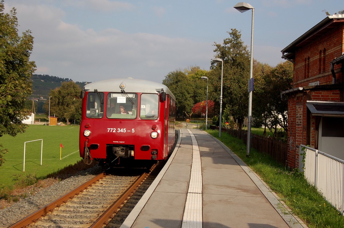 EBS 772 345-5 als DPE 81091 von Naumburg Hbf nach Laucha, am 05.10.2014 in Balgstädt. (Foto: Dampflok015)