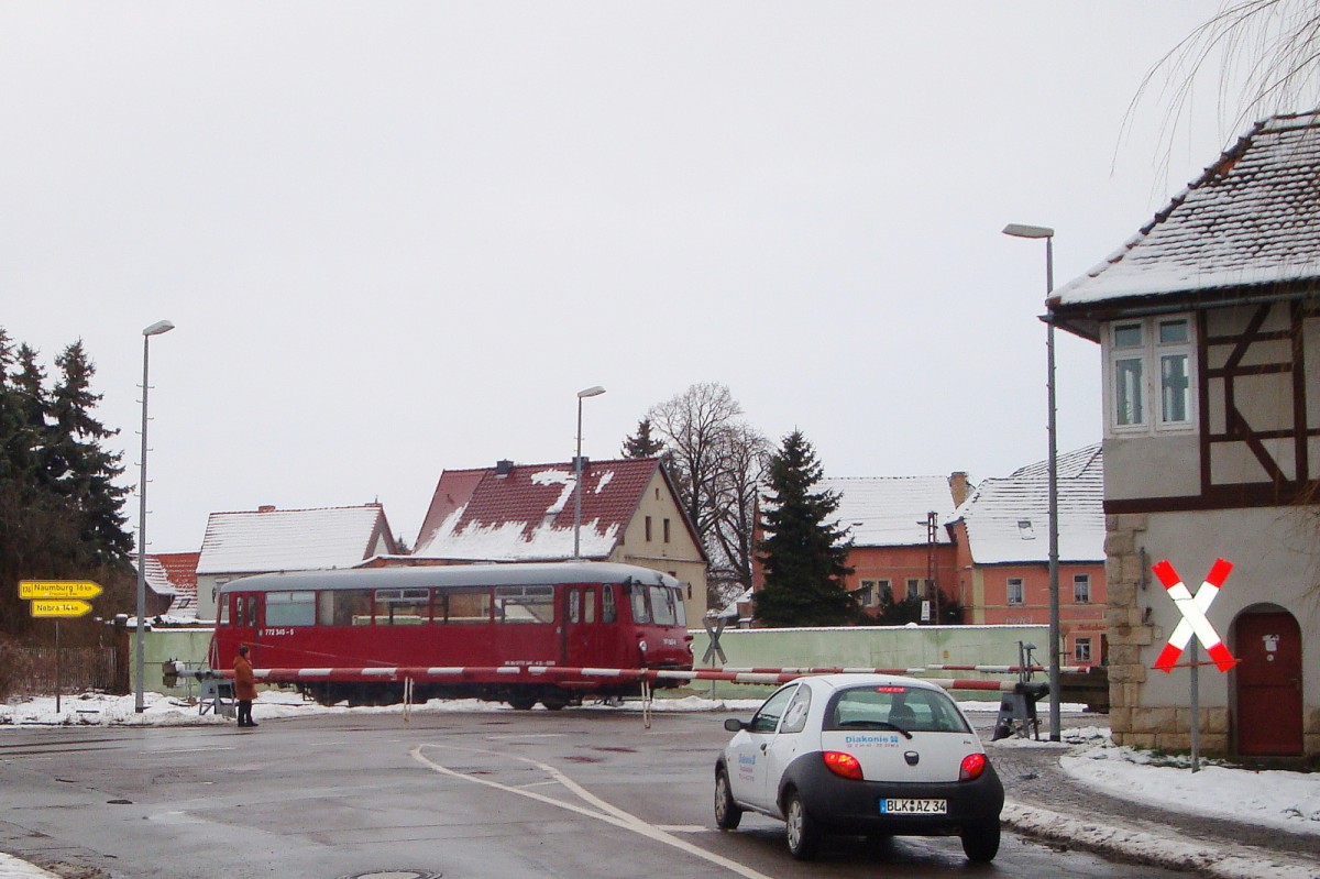 EBS 772 345-5 als Tfzf nach Karsdorf, am 27.01.2014 in Laucha. (Foto: G�nther G�bel)