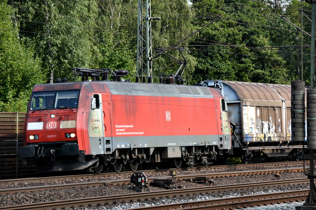 EG 3111/103 111-8 fuhr mit einen mischer durch hh-harburg,21.07.18