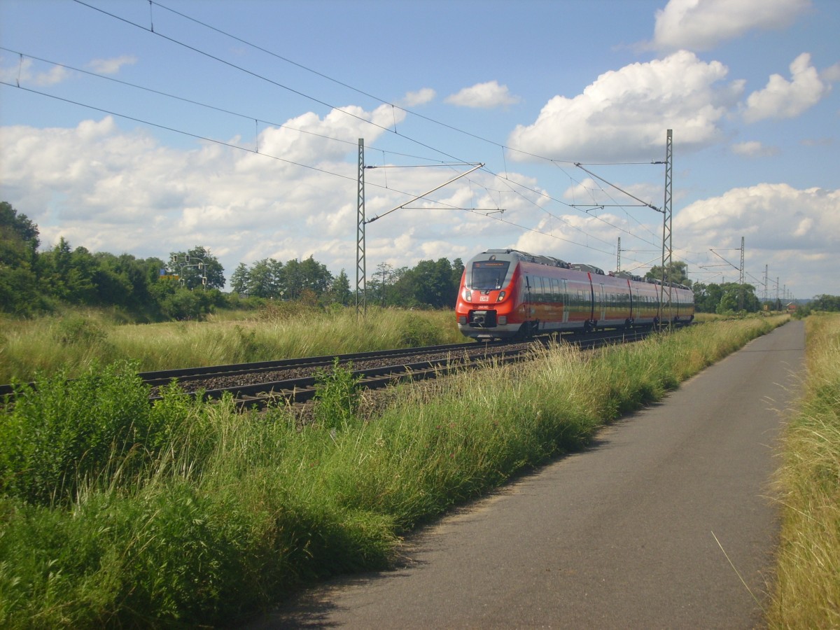 Ein 442 er erreicht demnchst den Bahnhof Bamberg. 21.06.2013