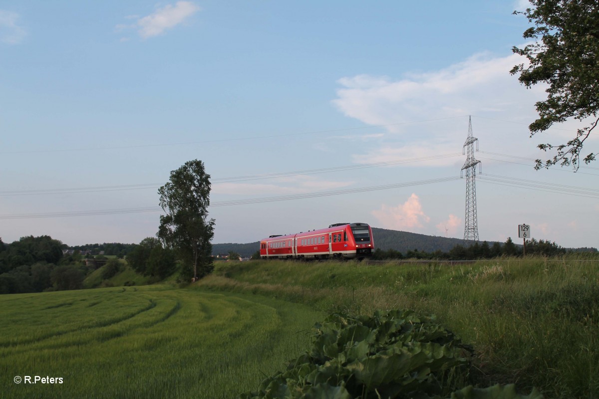 Ein 612er als RE 5292 Cheb - Nürnberg bei Seußen Viadukt. 06.06.15