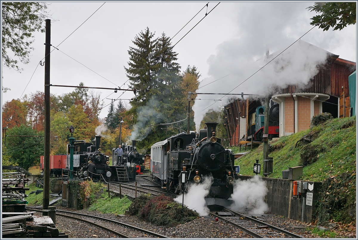 Ein Blick in BW der Blonay-Chamby Bahn bei Chaulin. 

28. Ok.t 2020