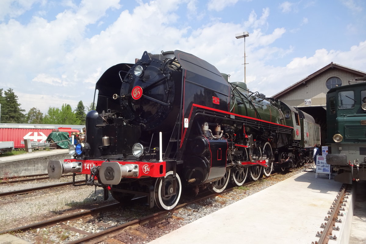 Ein Fransösischer Dampflok in Deutsschsprachich Schweiz: 141 R 1244 in Brugg AG am 26 Mai 2019. 