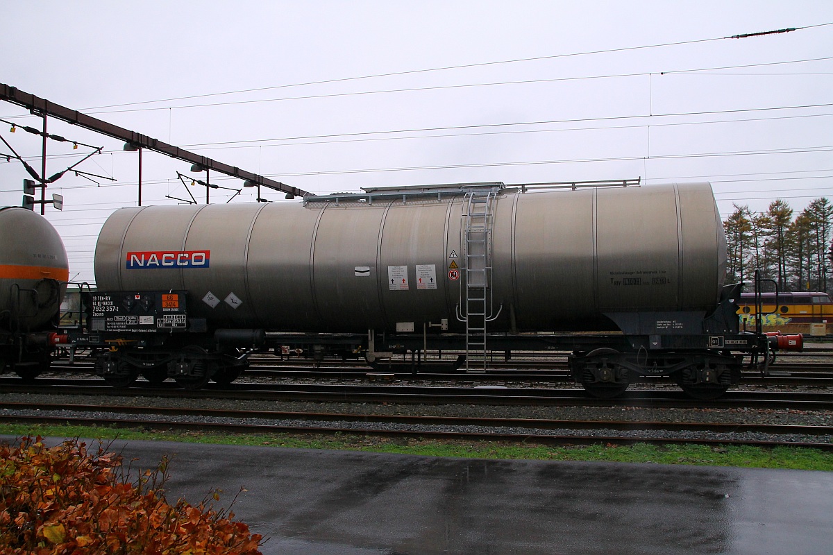 Ein Kesselwagen der Fa. NACCO(Gattung Zacens)aus den Niederlanden war mit wenig freundlicher Ladung(66/3414 Sodium Cyanide)beladen. Padborg 04.11.2013