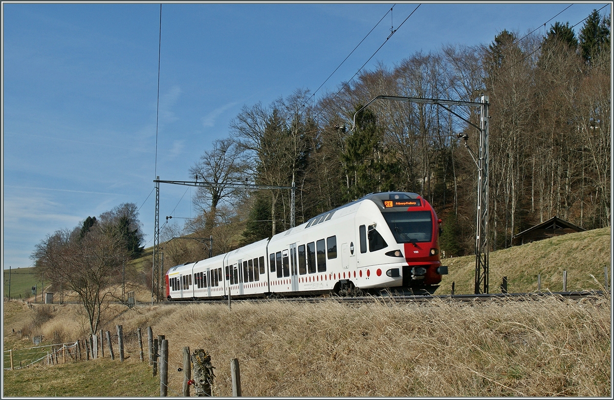 Ein neuer TPF Flrit bei Neyruz unter alten Fahrleitungmasten.
12. März 2012